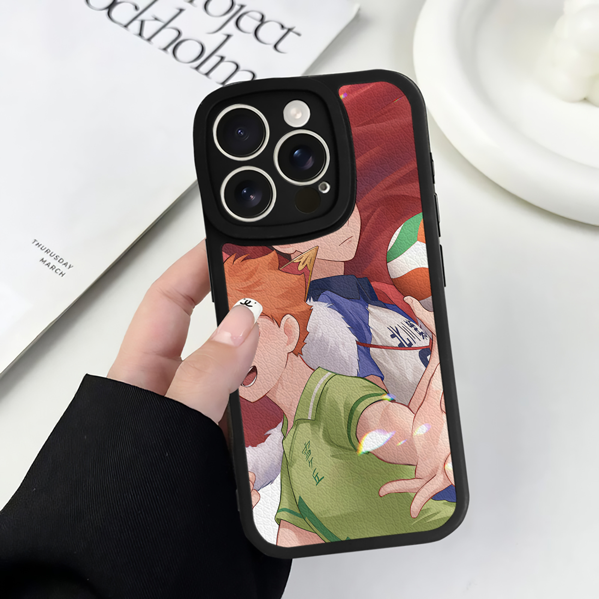 （画像用） ハイキュー!! Haikyu!! 【iPhone 16シリーズ対応】シリコンスマホケース（レザー調） 材質：シリコン